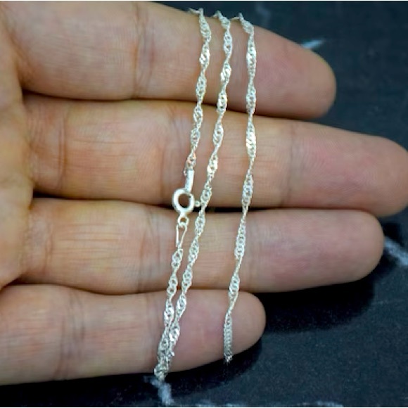 TWISTED ROPE S925 SILVER CHAIN‼️ - Picture 1 of 12